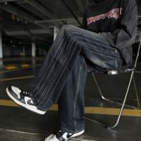 唐狮2026秋季男士牛仔裤宽松直筒阔腿裤小众设计感美式高街长裤W