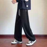 唐狮菠萝格裤子男款25秋季拼接设计感弯刀阔腿裤直筒宽松休闲长裤