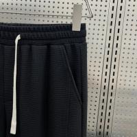 唐狮25秋季新款男休闲裤华夫格束腿潮流时尚设计黑色运动长裤