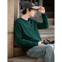 唐狮2026秋冬季新款毛衣男圆领套头字母刺绣肌理毛线衫黑色百搭