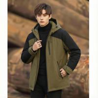 唐狮2026秋冬季短款棉衣男连帽拼接超酷冲锋少年上衣夹克宽松休闲