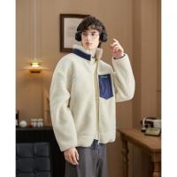 唐狮2026秋冬季新款男士仿羔毛外套短款立领拼接加厚保暖休闲风