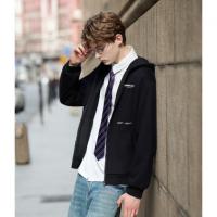 唐狮2026秋冬季男外套短款连帽字母印花简约设计卫衣开衫针织外套