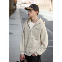 唐狮2026秋冬季男外套短款连帽字母印花简约设计卫衣开衫针织外套