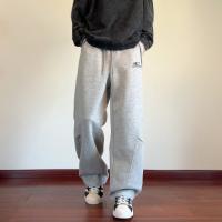 唐狮2026秋冬季直筒休闲长裤男针织拼接设计感宽松简约时尚潮