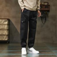 唐狮2025秋季男士休闲长裤束脚裤工装裤宽松黑色百搭时尚潮流男裤