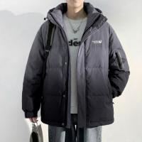 唐狮2026秋冬季男连帽渐变短款羽绒服潮流百搭设计感羽绒外套保暖