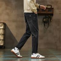 唐狮2026秋冬季牛仔长裤男口款小脚裤美式复古做旧黑灰色男裤潮流
