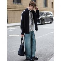 唐狮2025秋冬季毛衣男立领撞色运动风开衫毛线衫休闲风毛衣外套