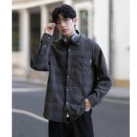 唐狮2026秋冬季男士衬衫长袖男士时尚百搭格纹衬衫慵懒风高级感