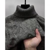 唐狮2026秋冬季毛衣男高领绞花套头净色简约慵懒风高级感毛线衫