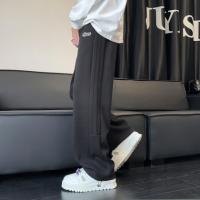 唐狮秋冬季新款男休闲裤撞色条纹运动卫裤宽松直筒裤子潮流W