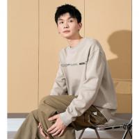 唐狮新款男卫衣前胸字母设计圆领卫衣青少年上衣宽松百搭潮