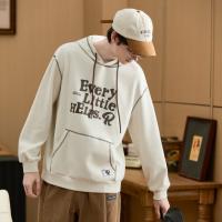 唐狮2026新款秋季男连帽卫衣男款大字母印花车明线独特设计感美式