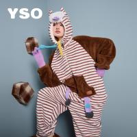 yso【小马系列】睡衣女秋冬加厚法兰绒连体可爱珊瑚绒家居服保暖D