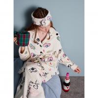 yso【酷猫系列】睡衣女冬季卡通满印牛奶绒加厚保暖家居服套装D