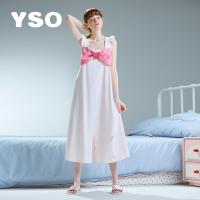 yso【礼物系列】睡衣女纯棉连体夏甜美蝴蝶结公主风可外穿家居服B