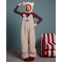 yso【酷猫系列】睡衣女秋冬新款背带裤卡通可爱保暖家居服连衣D