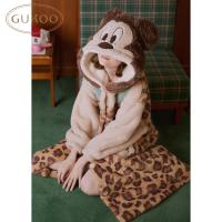 Gukoo/果壳睡袍女冬季毛绒保暖新款迪士尼联名新款家居服睡袍D
