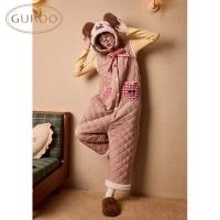 Gukoo/果壳睡衣女冬季夹棉保暖新款迪士尼联名女士家居服连体衣D