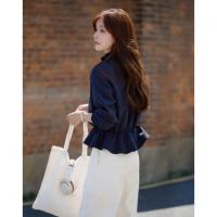 【轻行衣橱】2025冬都市休闲立领荷叶边下摆收腰含棉小个子女式外套