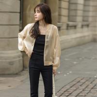 【流光轻薄外搭】秋优雅淑女宽松微弹轻薄小外套