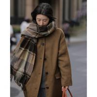 【学院风连帽大衣】秋款减龄感连帽显瘦插肩袖羊毛大衣