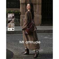 【经典气质大衣】秋款显瘦V领简约松弛感仿羊羔毛外套女