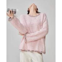 【香风针织】2025冬轻奢圆领撞色边线衫气质舒适含羊毛针织衫女上衣