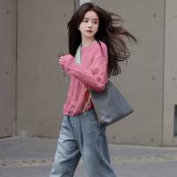 【时尚绞花】秋季简约圆领时尚绞花百搭宽松长袖套头线衫