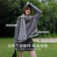 【格雷系】秋季时尚交叉下摆套头长袖针织衫女