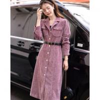 【绒感雪尼尔】秋季轻奢西装领单排扣气质收腰A字连衣裙女中长款