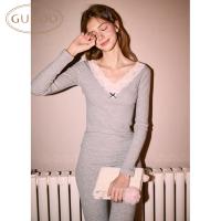 Gukoo/果壳保暖内衣女秋冬简约新款贴身女士秋衣秋裤套装