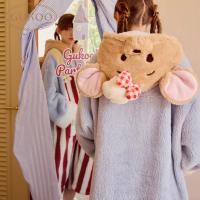 Gukoo/果壳睡袍女冬季迪士尼联名新款珊瑚绒保暖女士家居服睡袍D