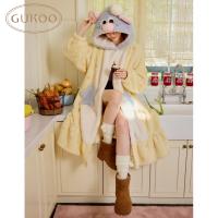 Gukoo/果壳睡袍女冬季料理鼠王联名新款毛绒保暖女士家居服睡袍D