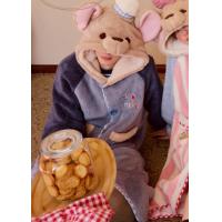 Gukoo/果壳情侣睡袍冬季毛绒保暖新款迪士尼小豆联名女家居服睡袍D