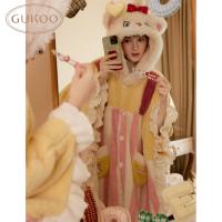Gukoo/果壳睡袍女冬季迪士尼联名新款毛绒保暖女士家居服睡袍D