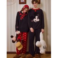 Gukoo/果壳情侣睡衣冬女款红色新年睡衣迪士尼新款半边绒男家居服D