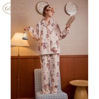 Gukoo/果壳睡衣女冬季小鹿斑比联名新款毛绒保暖女士家居服套装D