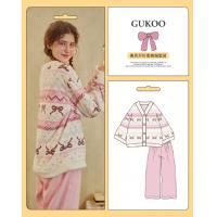 【甜美淑女风】睡衣女秋冬款珊瑚绒高品质开衫家居服女士套装