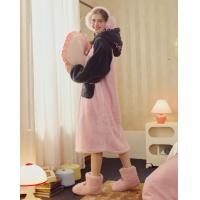 【mikko系列】睡衣女秋冬加绒加厚可外穿连帽家居睡袍