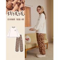 【玛丽猫系列】睡衣女秋冬加绒加厚豹纹款高级感可外穿舒适套装