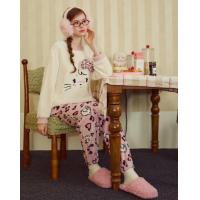 【超值捡漏】mikko冬季睡衣女式加厚加绒立体蝴蝶结豹纹套装