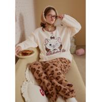 【玛丽猫系列】睡衣女秋冬加绒加厚豹纹款高级感可外穿舒适套装
