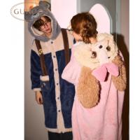 Gukoo/果壳情侣睡衣迪士尼新款女睡袍冬季珊瑚绒保暖连帽睡衣女