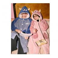 果壳（Gukoo）睡衣女冬款珊瑚绒女家居服保暖连帽卡通睡袍 冰蓝 睡袍男