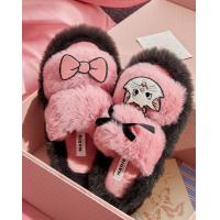 【玛丽猫系列】拖鞋女秋冬室内撞色甜酷高级感可外穿软底毛毛拖鞋