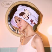 Gukoo/果壳浴袍轰轰小狗舒适珊瑚绒浴巾浴室背心浴裙浴帽