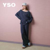 yso【酷猫系列】睡衣女春夏新款条纹长袖松弛感莫代尔家居服套装A