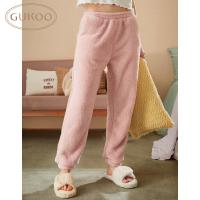 Gukoo/果壳冬珊瑚绒保暖弹力舒适女式家居休闲裤睡裤简约可外穿